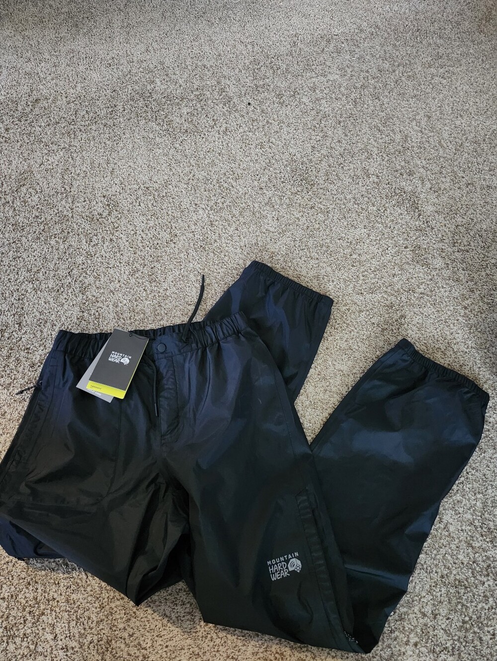 Mountain Hardwear Womans Smart Storm Defense Waterproof Black Wind Pants Sz Xs